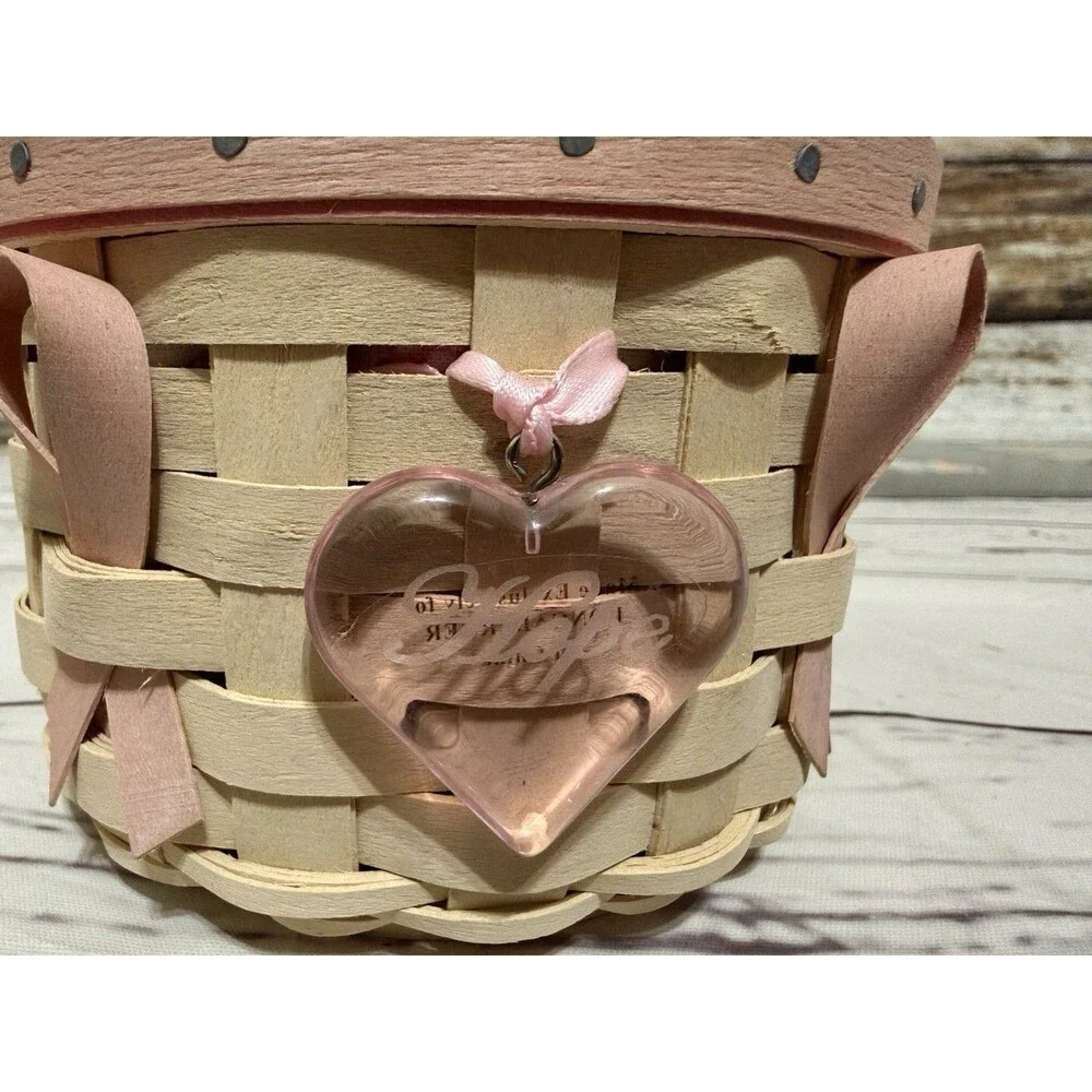 LONGABERGER 2006 Horizon Of Hope Basket w/Lid, Liner & Tie On